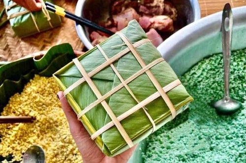 Bánh chưng 'diệp lục' độc lạ ngày Tết Nguyên đán 2022
