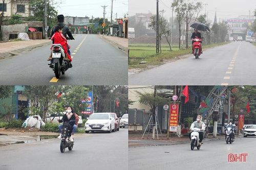 Hà Tĩnh: Nhiều người dân 'đầu trần' điều khiển xe máy du xuân