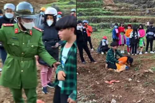 Nam sinh lớp 10 'bắt vợ' dọc đường du xuân gây xôn xao, công an kịp thời đến giải cứu thiếu nữ