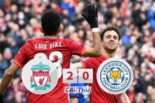 Kết quả Liverpool 2-0 Leicester: Jota giúp Liverpool bám sát Man City