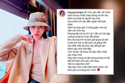 Lệ Quyên đăng ảnh 'một mình' đúng ngày Valentine, chia sẻ ẩn ý: 'Đã chia tay thì không bao giờ quay lại'