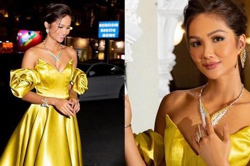 Hoa hậu H'Hen Niê diện váy vàng, xinh đẹp như công chúa Belle bước ra từ truyện cổ tích