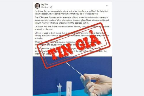 Không bằng chứng nào thấy lithium có trong tăm bông lấy mẫu xét nghiệm Covid-19