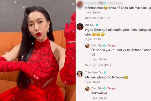 Diệu Nhi hát 'Gieo quẻ', BB Trần muốn 'nhảy sông', netizen trêu đùa 'chị đang ép xoài ép khế'