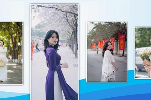 Chiêm ngưỡng vẻ xinh đẹp trong tà áo dài của nữ sinh Ngân hàng