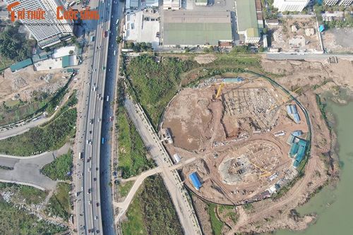 Công trường 'khủng' nhất hiện nay tại Hà Nội nhìn từ trên cao