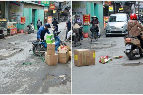 Người dân nghiêng ngả tránh hố ga giữa đường Hà Nội: 'Xe xiêu vẹo, hàng hóa rơi rụng như sung'