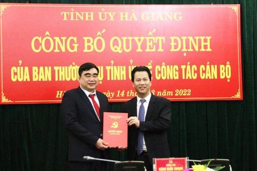Bổ nhiệm Trưởng ban Nội chính và Chánh Văn phòng Tỉnh ủy Hà Giang