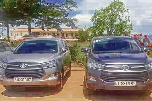 Hai ôtô cùng biển số xuất hiện ở Bình Thuận