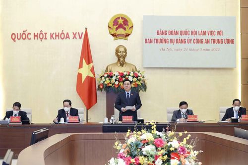 Tăng cường phối hợp giữa Đảng đoàn Quốc hội và Đảng ủy công an TW
