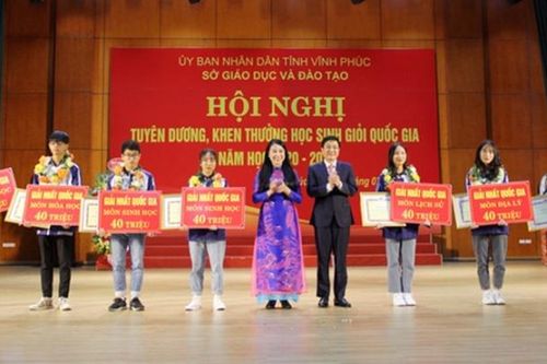 Vĩnh Phúc đứng thứ 3 cả nước về số lượng giải Nhất học sinh giỏi quốc gia