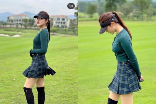 Huyền My diện váy cực ngắn ra sân golf, cớ sao fan lại réo tên Hiền Hồ?