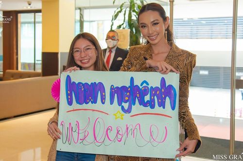 Hoa hậu Thùy Tiên và chủ tịch Miss Grand sang Colombia công tác