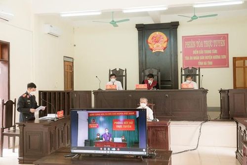 Tổ chức phiên tòa trực tuyến xét xử sơ thẩm vụ án hình sự đầu tiên trên địa bàn huyện Hương Sơn