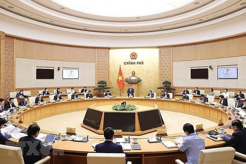 Hình ảnh Thủ tướng Chính phủ Phạm Minh Chính chủ trì phiên họp chính phủ thường kỳ tháng 3