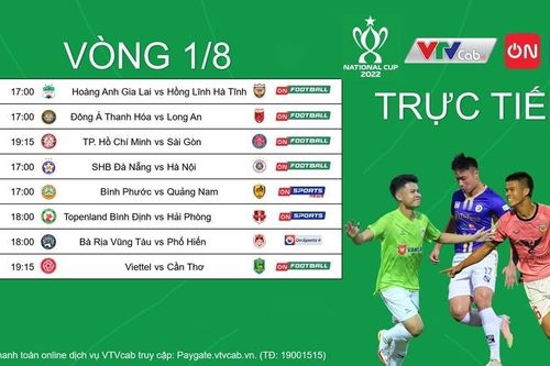 Lịch thi đấu vòng 1/8 Cúp Quốc gia 2022