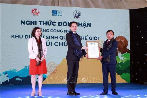 Đón Bằng công nhận Khu dự trữ sinh quyển thế giới Núi Chúa