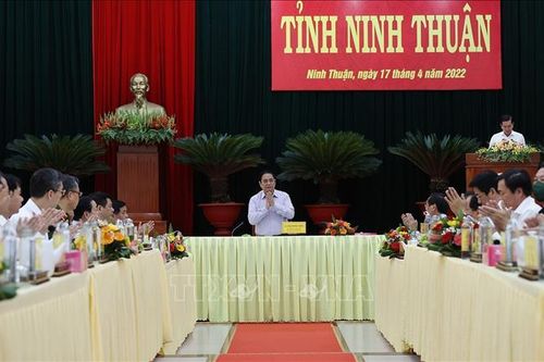 Thủ tướng Phạm Minh Chính làm việc với lãnh đạo chủ chốt tỉnh Ninh Thuận