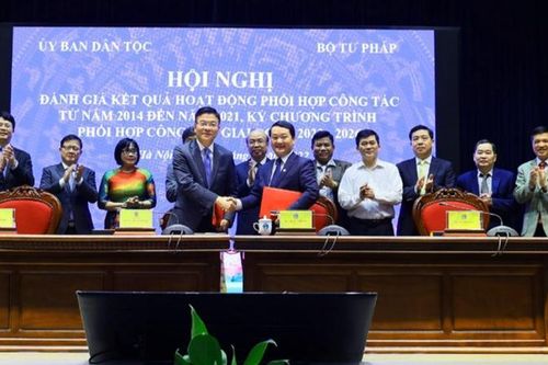 Tăng cường phối hợp giữa Bộ Tư pháp và Ủy ban Dân tộc