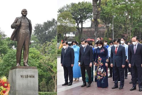 Lãnh đạo thành phố Hà Nội dâng hoa kỷ niệm 152 năm ngày sinh V.I.Lenin