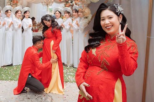 Cô dâu bụng bầu 5 tháng 'quẩy' trong ngày ăn hỏi: Gái xinh Hải Phòng đồng ý lấy chồng cách 1700km sau 2 lần gặp mặt, đột ngột báo cưới khiến bố mẹ sốc!
