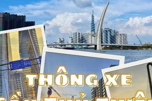 TP.HCM: Giới trẻ háo hức xếp hàng dài, chờ cả tiếng để được 'check-in' với cầu Thủ Thiêm 2
