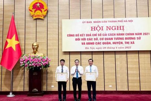Sở Tài chính, quận Cầu Giấy đứng đầu Chỉ số Cải cách hành chính năm 2021