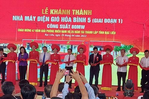 Khánh thành Nhà máy điện gió Hòa Bình 5 tại Bạc Liêu