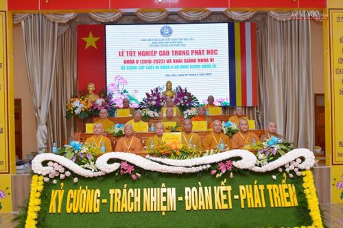 Bạc Liêu: Lễ tốt nghiệp lớp Cao đẳng, Trung cấp Phật học khóa V và khai giảng khóa VI