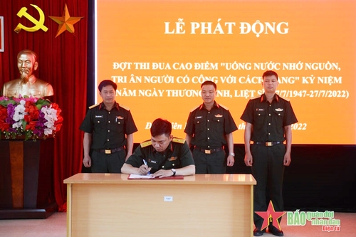 Ban CHQS TP Điện Biên Phủ phát động đợt thi đua cao điểm kỷ niệm 75 năm Ngày Thương binh-Liệt sĩ