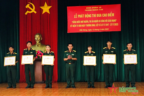 Trung đoàn 726 phát động đợt thi đua cao điểm 'Uống nước nhớ nguồn, tri ân người có công với cách mạng'