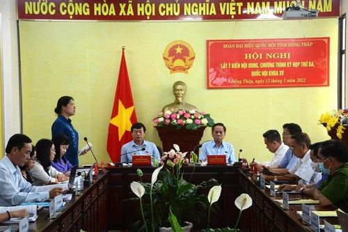 Đồng Tháp: Lấy ý kiến nội dung, chương trình kỳ họp thứ ba, Quốc hội khóa XV