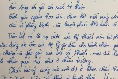 Cảm động tâm thư của nữ bệnh nhân gửi đội ngũ bác sĩ phẫu thuật nội soi khớp vai