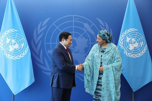 Thủ tướng Chính phủ Phạm Minh Chính gặp Phó Tổng Thư ký LHQ Amina Mohammed