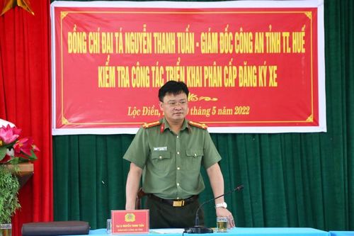 Công an Thừa Thiên Huế kiểm tra công tác phân cấp đăng ký phương tiện giao thông