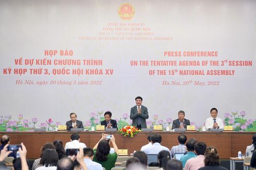Ngày 23/5, khai mạc kỳ họp thứ 3, Quốc hội khóa XV