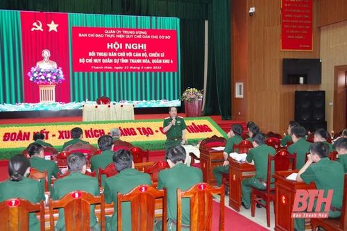 Kiểm tra thực hiện quy chế dân chủ cơ sở tại Bộ CHQS tỉnh Thanh Hóa