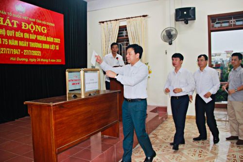 MTTQ Việt Nam tỉnh Hải Dương phát động ủng hộ Quỹ 'Đền ơn đáp nghĩa'