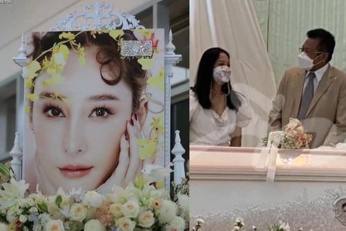 Mẹ ruột và bố dượng nữ diễn viên Chiếc lá cuốn bay cười tươi rói trong lễ tang, dân tình phẫn nộ