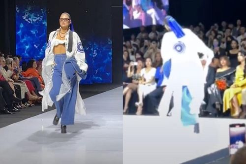 Vũ Thu Phương suýt 'vồ ếch' vì mang giày cao 18cm và pha xử lý không hề 'trôi'