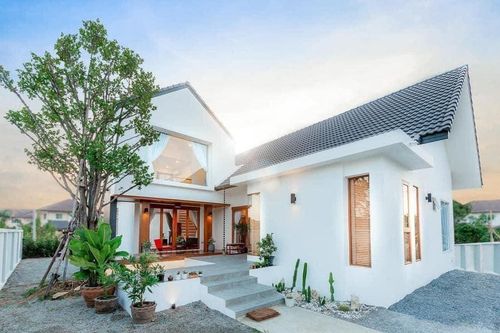 Nhà cấp 4 chữ L như khung cảnh phim Hàn Quốc, phòng tắm ngập tràn ánh nắng