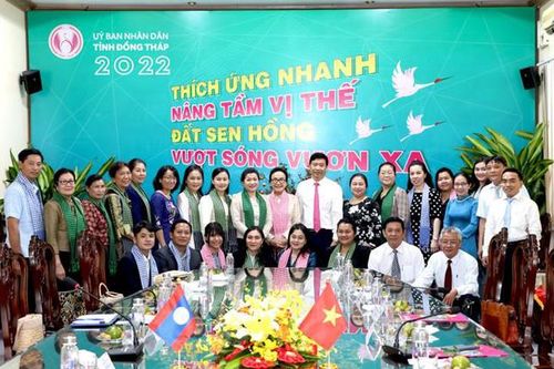 Lãnh đạo tỉnh Đồng Tháp tiếp Đoàn phu nhân lãnh đạo cấp cao Lào