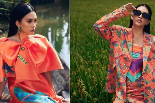 Hoa hậu Tiểu Vy diện váy áo rực rỡ, hóa 'nàng thơ' sành điệu trên cánh đồng lúa Hội An