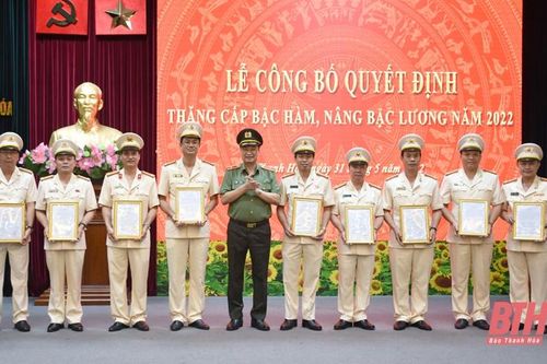 Công an Thanh Hóa: Công bố quyết định thăng cấp bậc hàm, nâng bậc lương cho 2.357 cán bộ, chiến sỹ