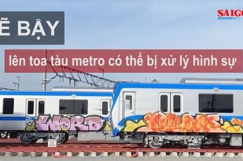 Vẽ bậy lên toa tàu metro có thể bị xử lý hình sự
