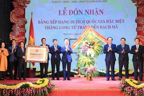 Đền Bạch Mã đón nhận bằng xếp hạng Di tích quốc gia đặc biệt