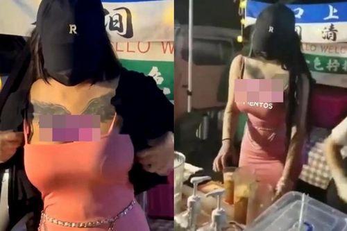 Mặc 'mát mẻ' đứng bán trà chanh, cô gái hút hàng dài khách nam
