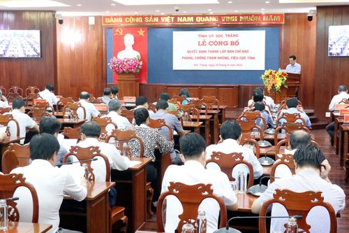Thành lập Ban Chỉ đạo phòng, chống tham nhũng, tiêu cực tỉnh Sóc Trăng