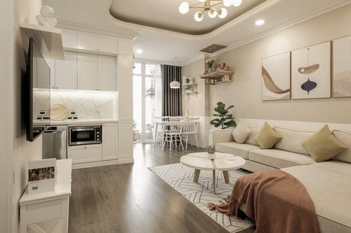 Không gian dễ chịu, ấm cúng trong căn hộ 60m2 theo phong cách Farmhouse