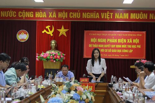 MTTQ Hà Tĩnh phản biện dự thảo Nghị quyết tăng thu học phí tại các cơ sở giáo dục công lập
